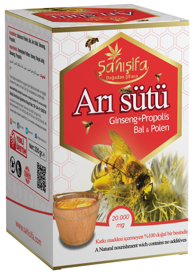 ARI SÜTÜ (GİNSENG,PROPOLİS,POLEN,BAL) 230 GR. ( 20.000 MG.) resmi